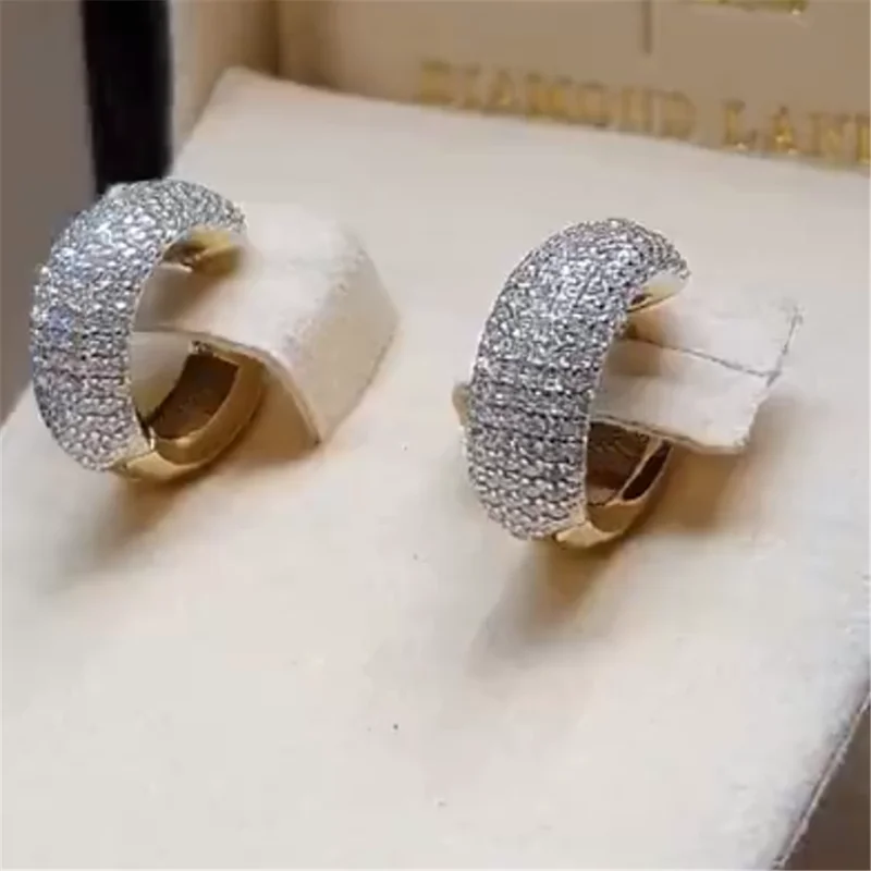 

2023 New Fashion Jewelry High quality Silver Earrings Women's Micro shop CZ Stone Fashion Versatile Girls' Round Earrings