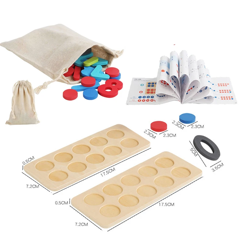 Игрушка Монтессори - Цифровая Когнитивная Подсчетная Игра Для Детей 10-ячеечная