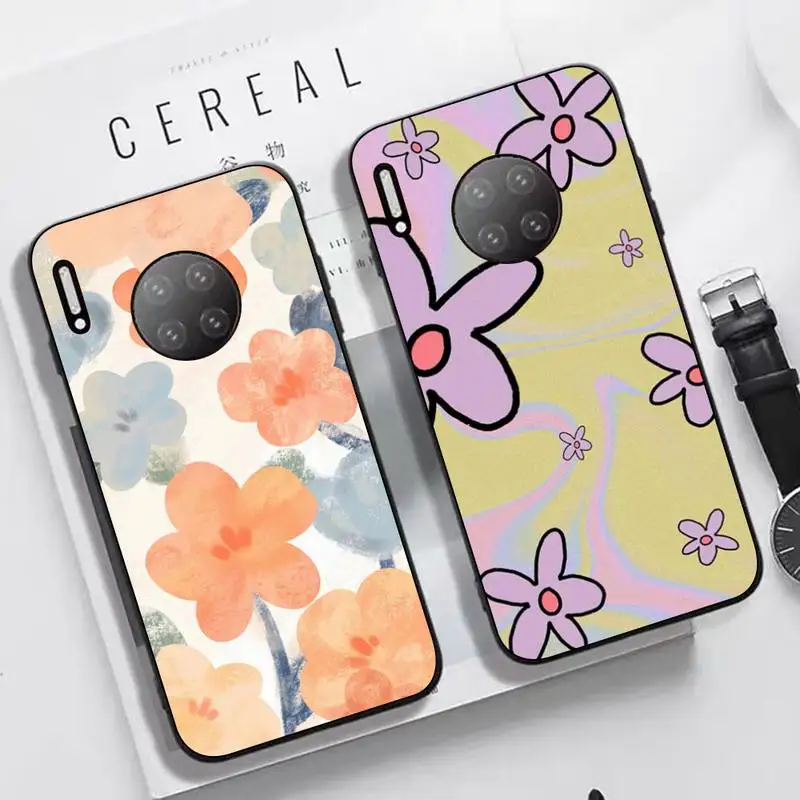 

Cute Love Heart Flower Pattern Phone Case For Huawei Nova 3I 3E mate20lite 20Pro 10lite Luxury funda case