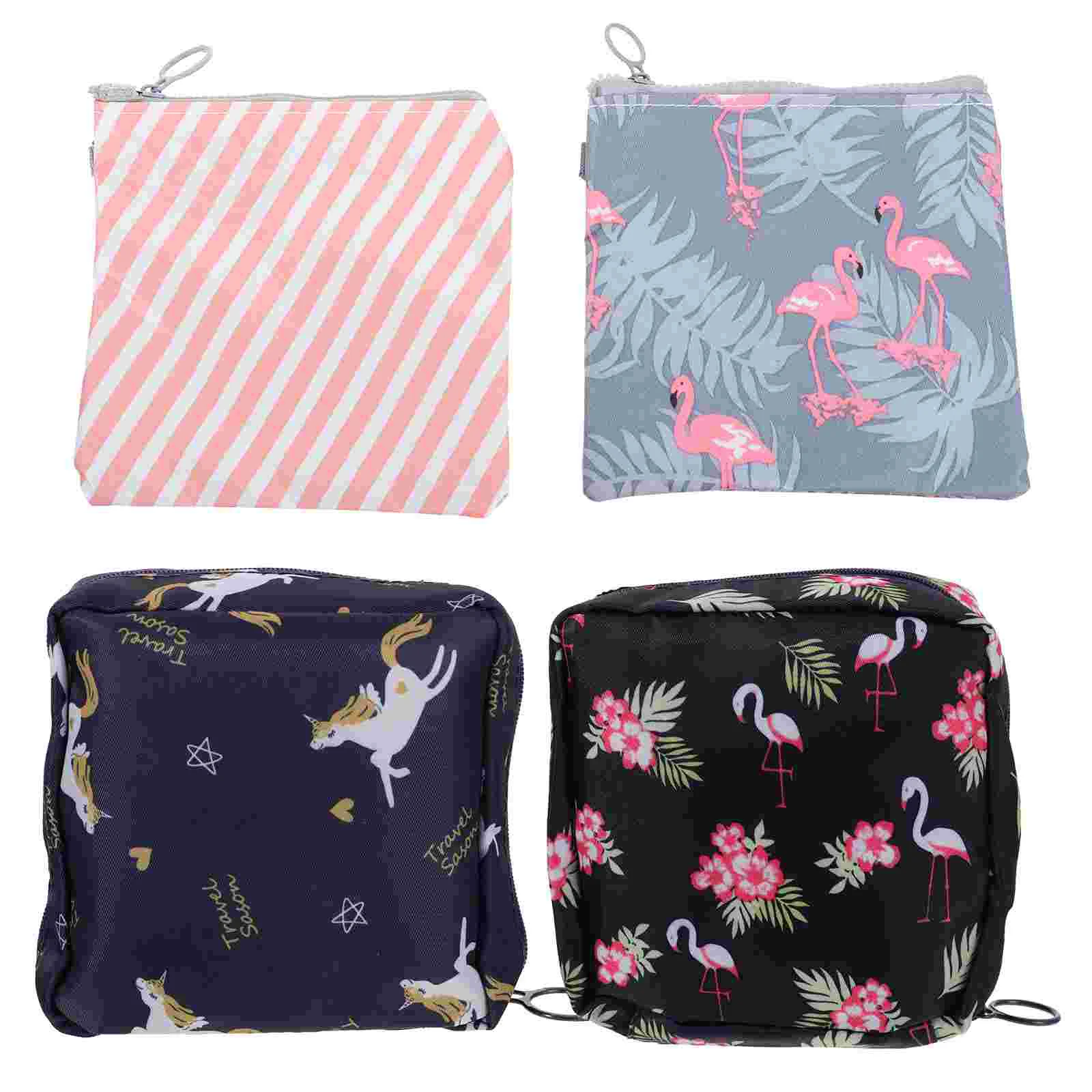 

4 Pcs Pads Sanitary Napkin Storage Bag Miss Waterproof Suit Pouch Cotton Linen Tampon Purse
