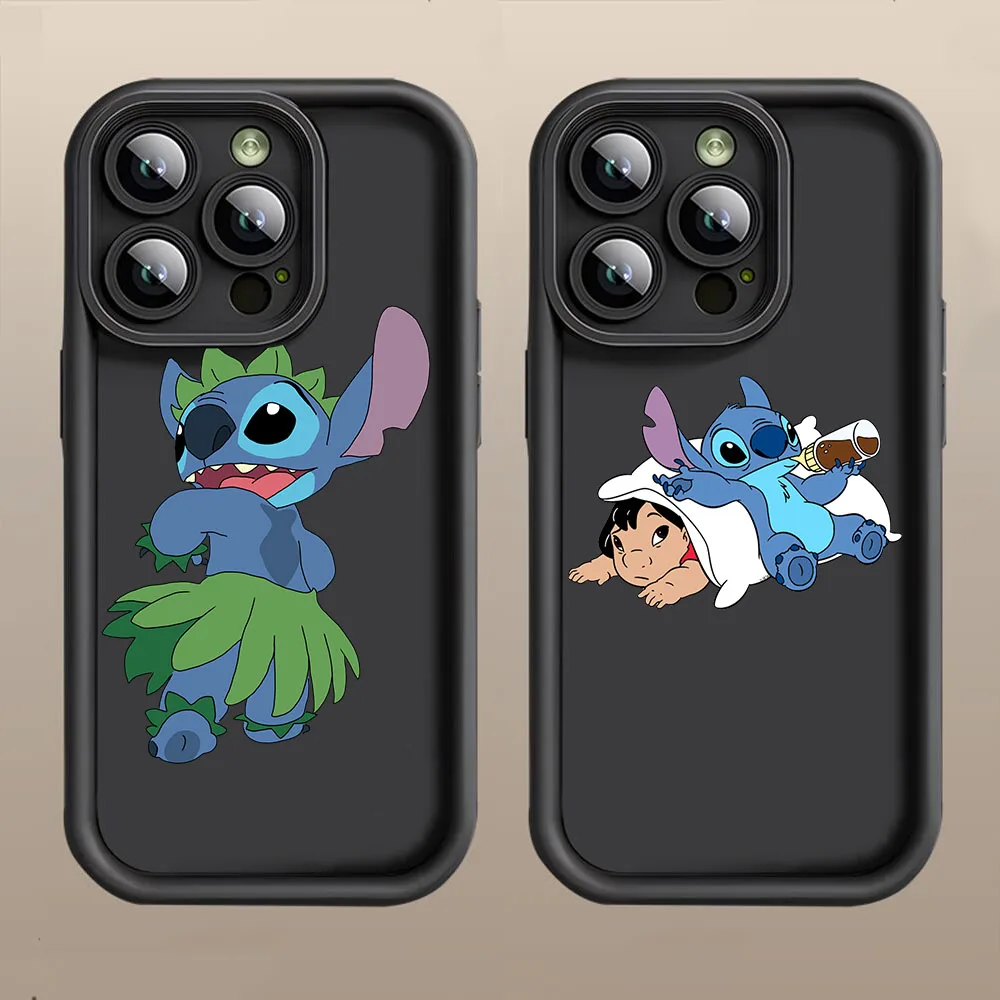 Фото Черный чехол Y-16 Stitch and Lilo для OPPO A73 A76 A16 A16K A17 A17K A58 A60 A77 A77S A98 Reno 8 8T 10 Find X3 Pro Plus 5G №4
