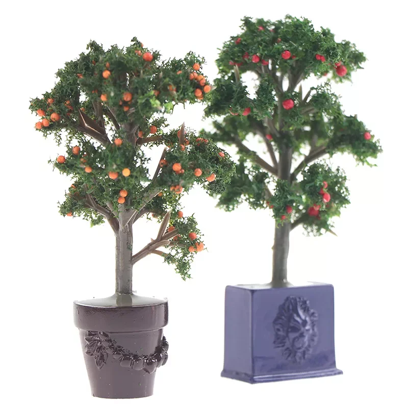 

1/12 Potted Tangerine Tree Plant Miniature Fairy Garden Plants Fruit Trees Plants Dollhouse Miniature Accessory