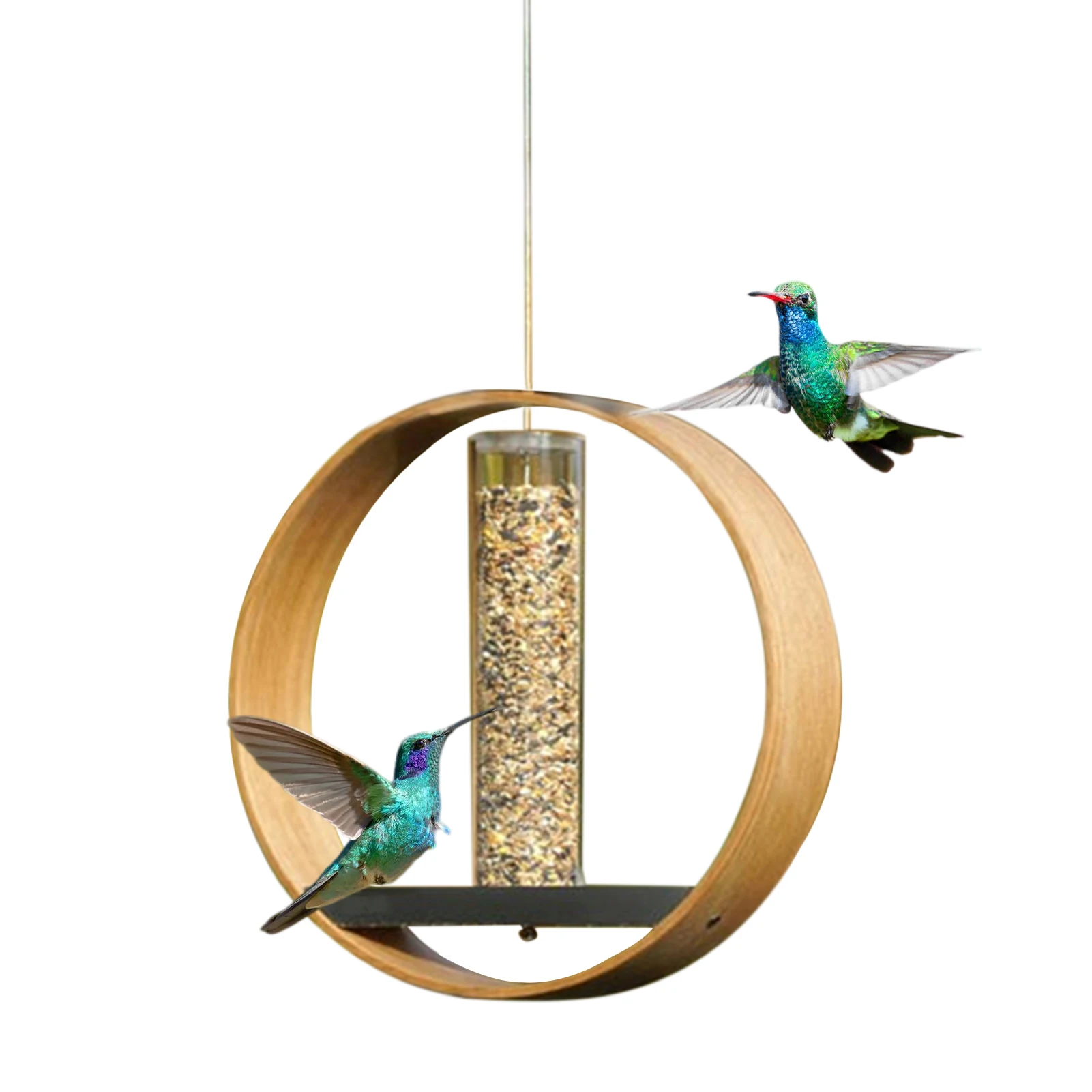 

Кормушки для птиц из дерева, водонепроницаемая уличная кормушка для семян, погодозащищенная станция для кормления диких птиц с отверстиями...