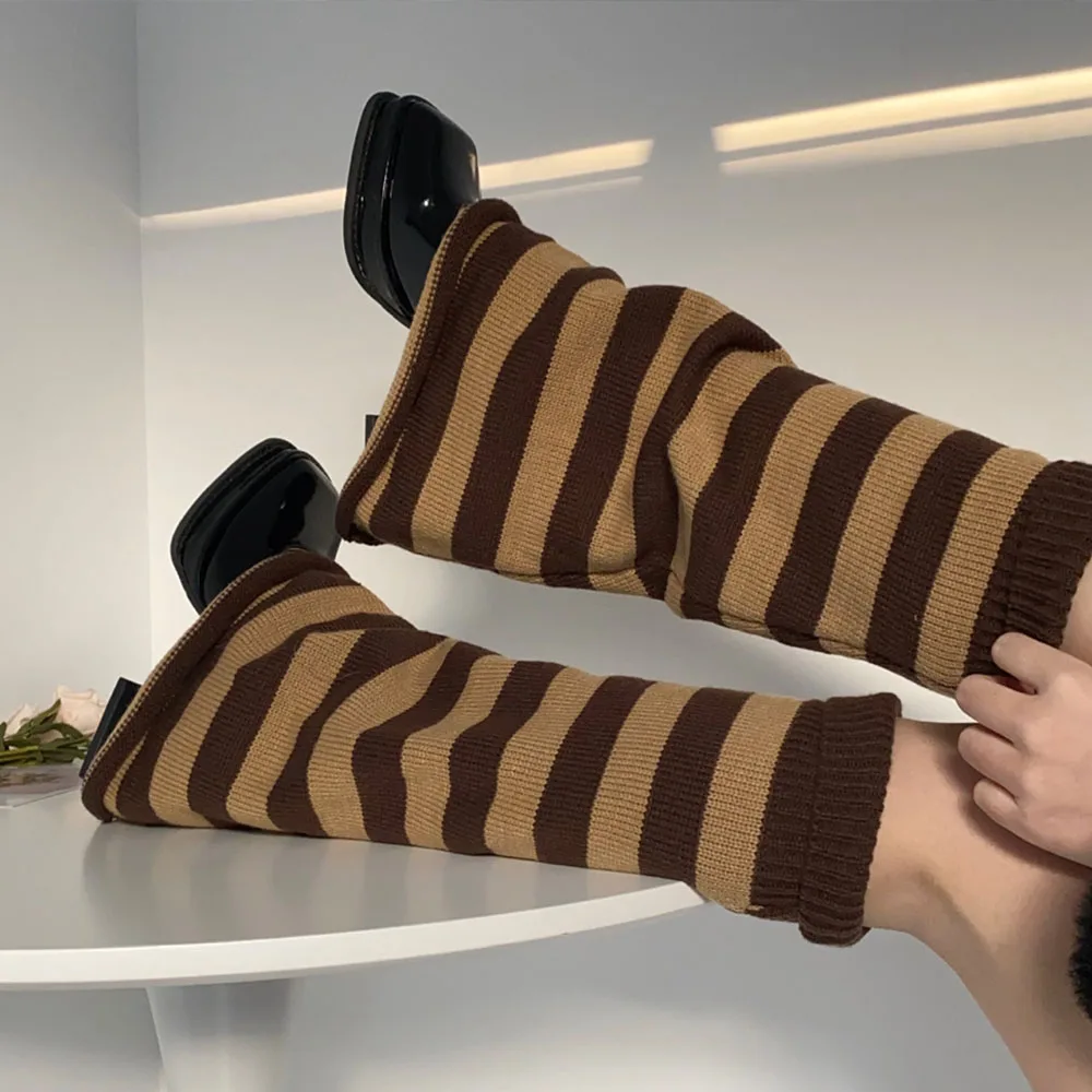 Гетры носки японские зимние манжеты для сапог JK Длинные Теплые Ретро Носки в