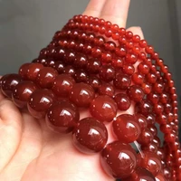 red agate loose beads natural gemstone smooth round bead for jewelry making
