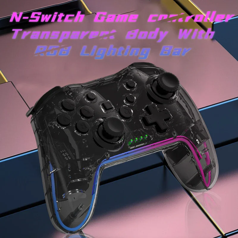 GAMINJA RGB Light Беспроводной геймпад Bluetooth Игровой контроллер для коммутатораПК PS3 Двойные джойстики 6-осевой гироскоп Двойная вибрация (art.: 3920d3598bbbf) - 3920d3598bbbf