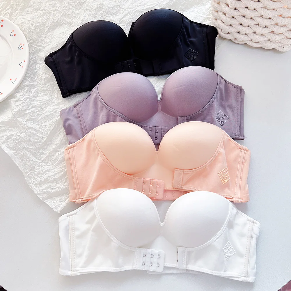 

Женский бюстгальтер без бретелек, с застежкой спереди и пуш-ап