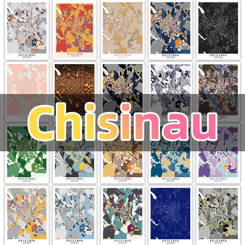 

Молдовская Кишинев, цветная карта, живопись, холст, живопись, настенные картины, домашний декор, холст, картина на заказ