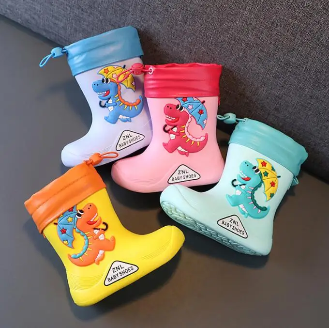 

Детские непромокаемые ботинки, легкая теплая водонепроницаемая обувь для начинающих ходить детей, Всесезонная Съемная обувь