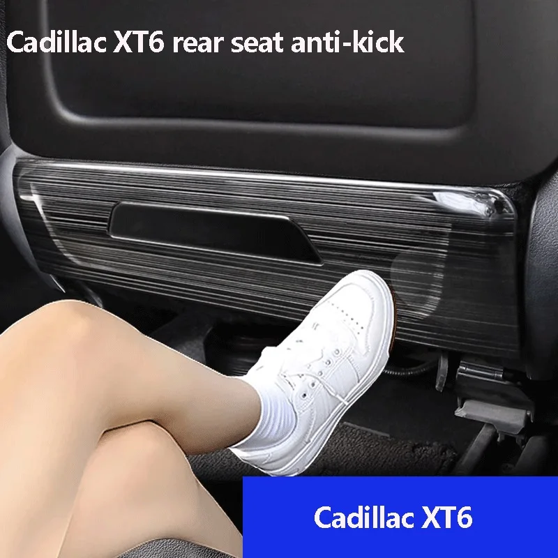 

For Cadillac XT6 2020 2021 2022 2023 Car rear seat stainless steel rear seat anti-kick pad Rear armrest protection pad