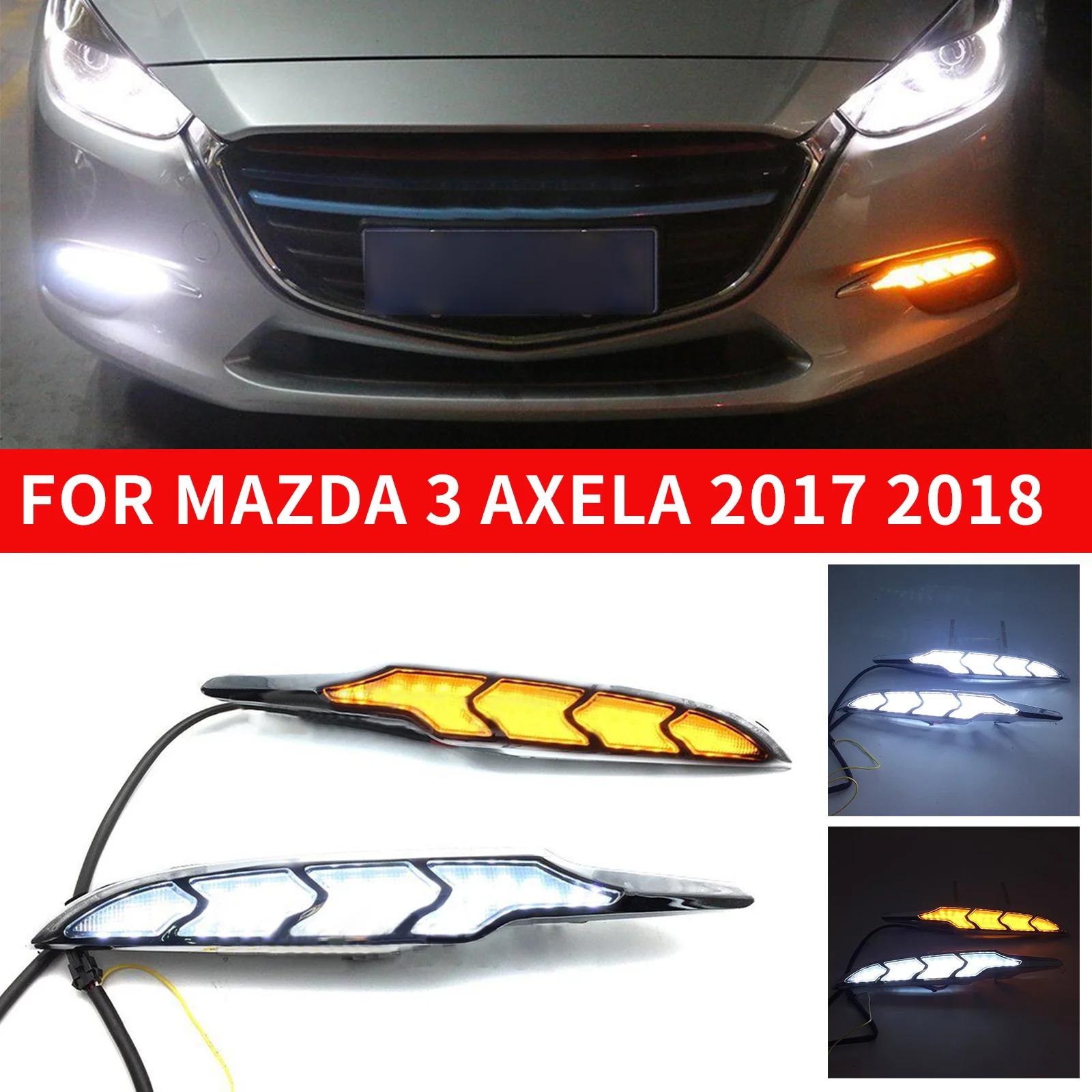 

Дневные ходовые огни, противотуманные фары с указателем поворота для Mazda 3 Axela 2017 2018, 1 комплект