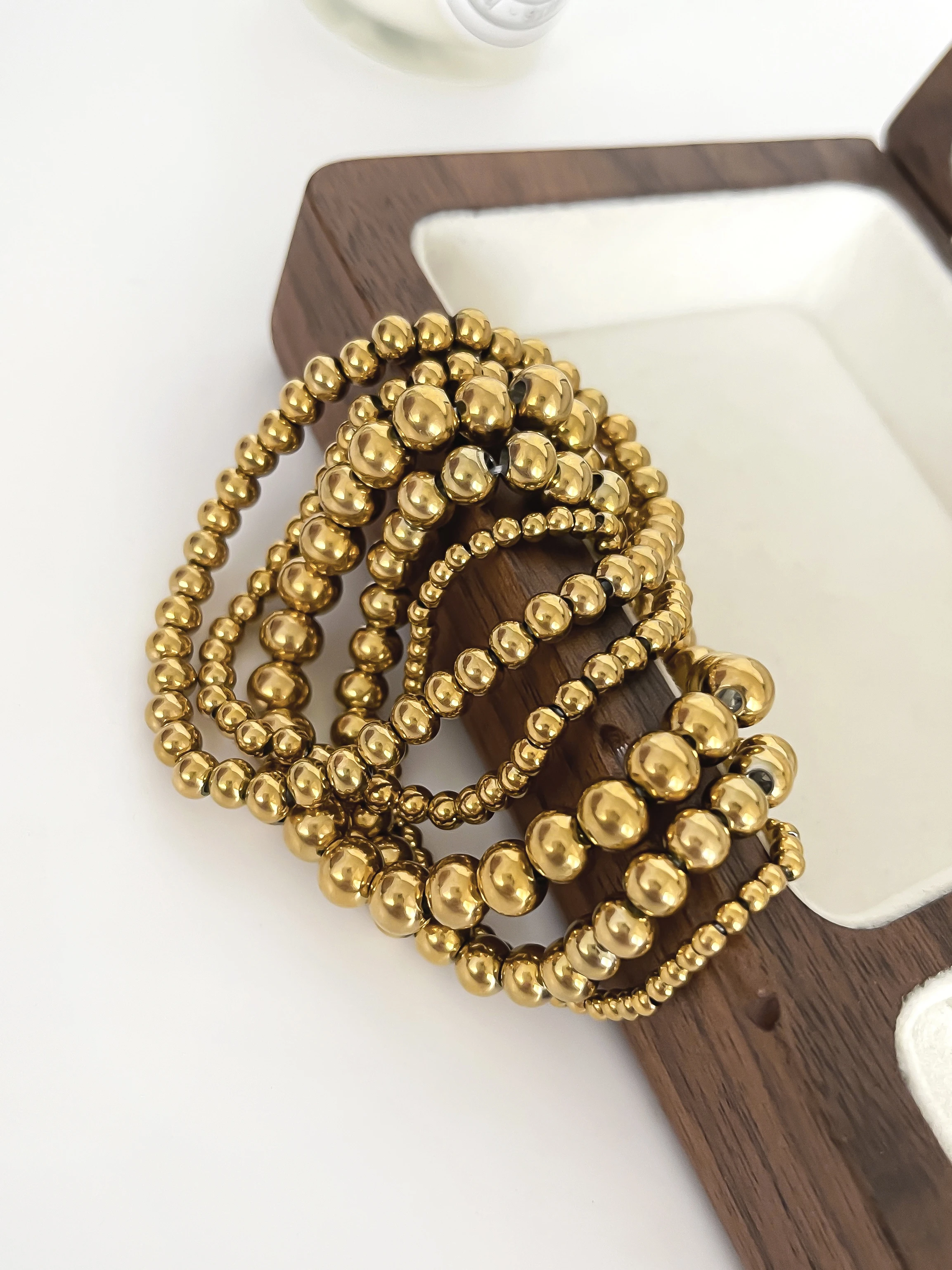 GHIDBK 3 4 5 6 7 мм браслеты из нержавеющей стали с бусинами для женщин и мужчин