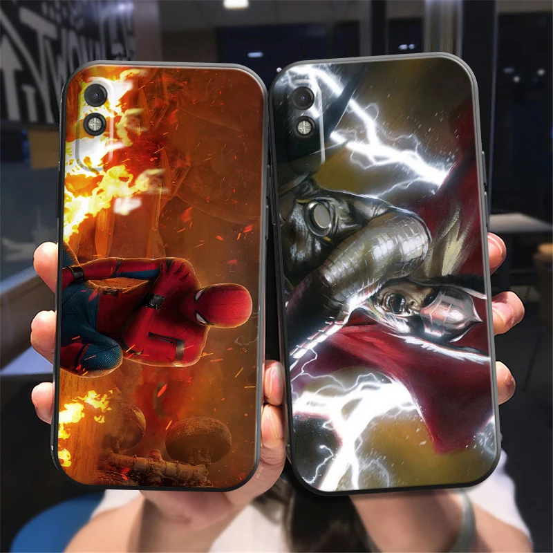 

Popular Marvel Phone Case For Xiaomi Redmi 7 7A 8 8A 9 9i 9AT 9T 9A 9C Note 7 8 2021 8T 8 Pro Soft Liquid Silicon Back Black