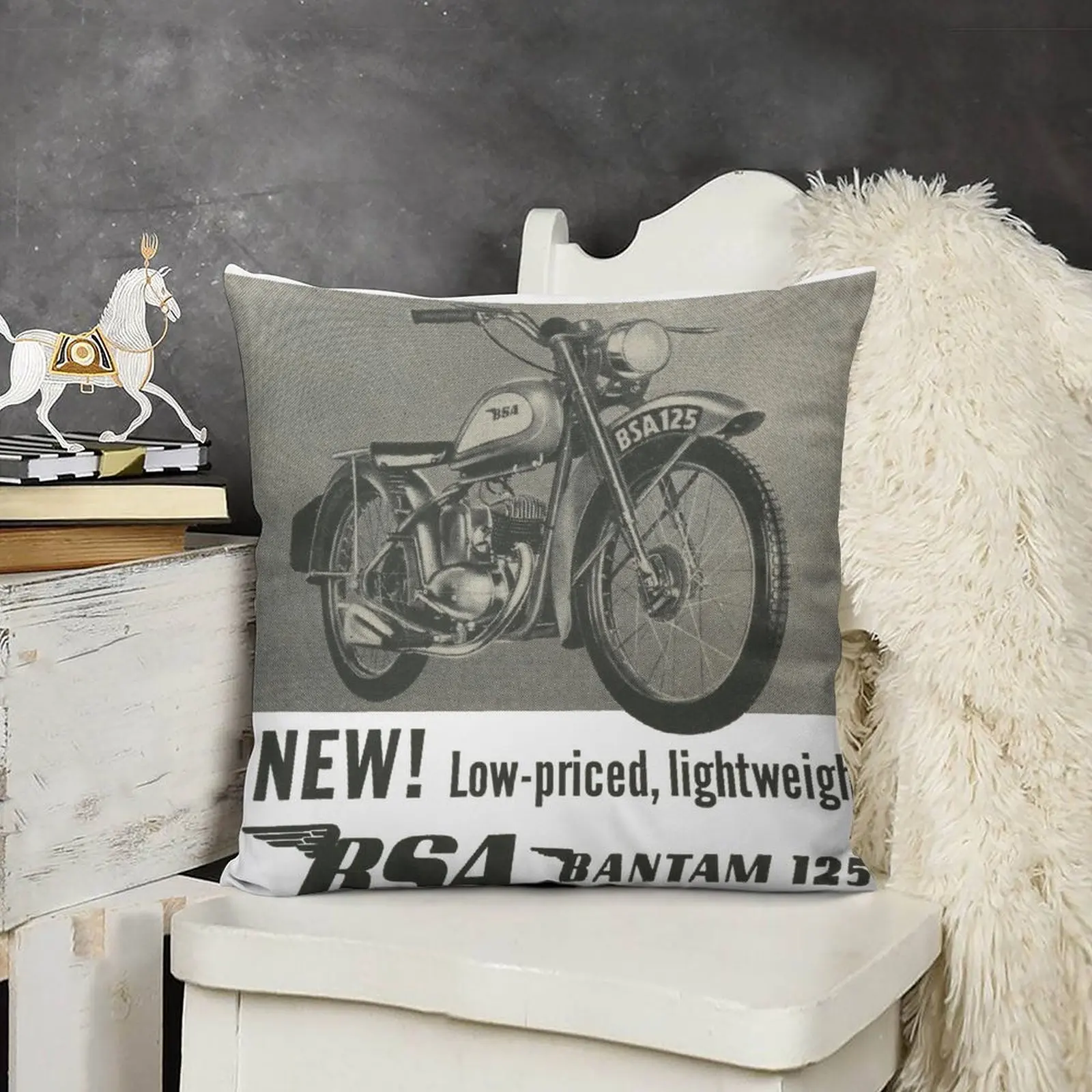 The Mighty BSA Bantam. 125cc! Декоративная подушка прямоугольный чехол для подушки
