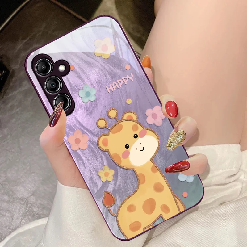 Перьевой Шелковый Жираф для Samsung Galaxy A14 4G 20 30 52 20S 21S 22 A32 33 34 42 50 51 53 54 70 71 72 73