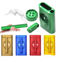 magnetic metal smoke pipe grinder set with cigarette holder tobacco storage 4 functions practical tool suit smoking accessories