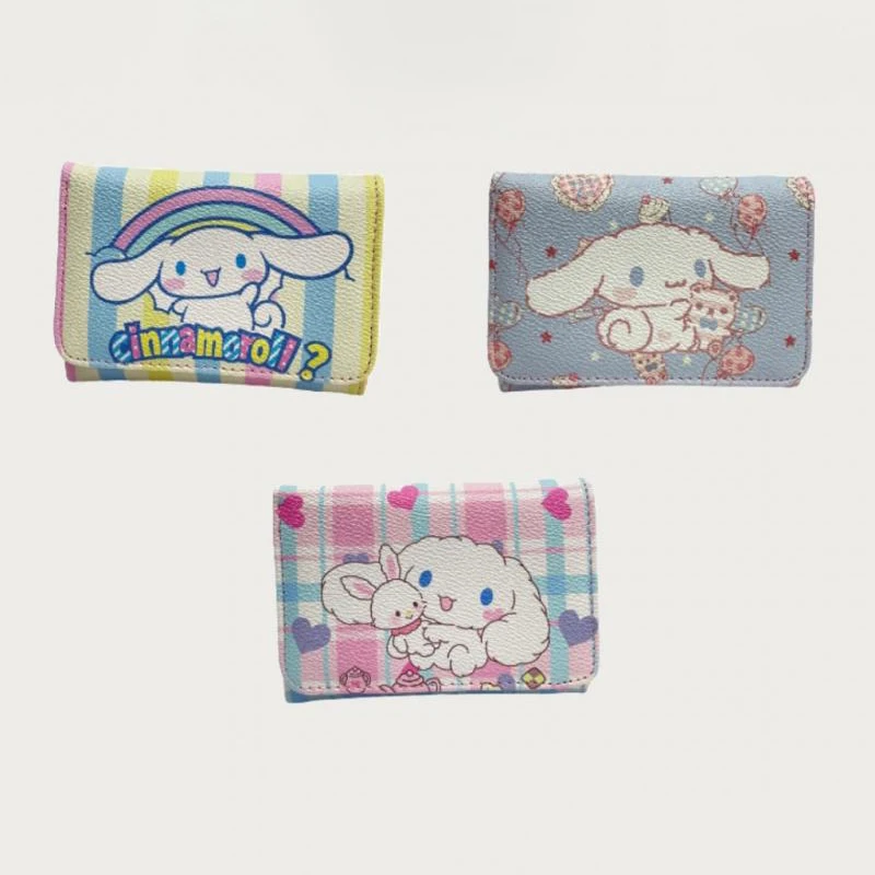 

Cartoon Cinnamoroll Coin Purse Kawaii Three-Fold Wallet Cute Multi-Card Leisure Pu Card Bag Coin Wallet Bag for Children Student