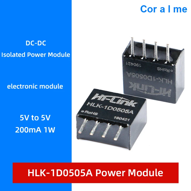 

HLK-1D0505A DC-DC модуль питания для изоляции постоянного тока от 5 в до 5 В, 200 мА, 1 Вт, нерегулируемая одинарная выходная мощность