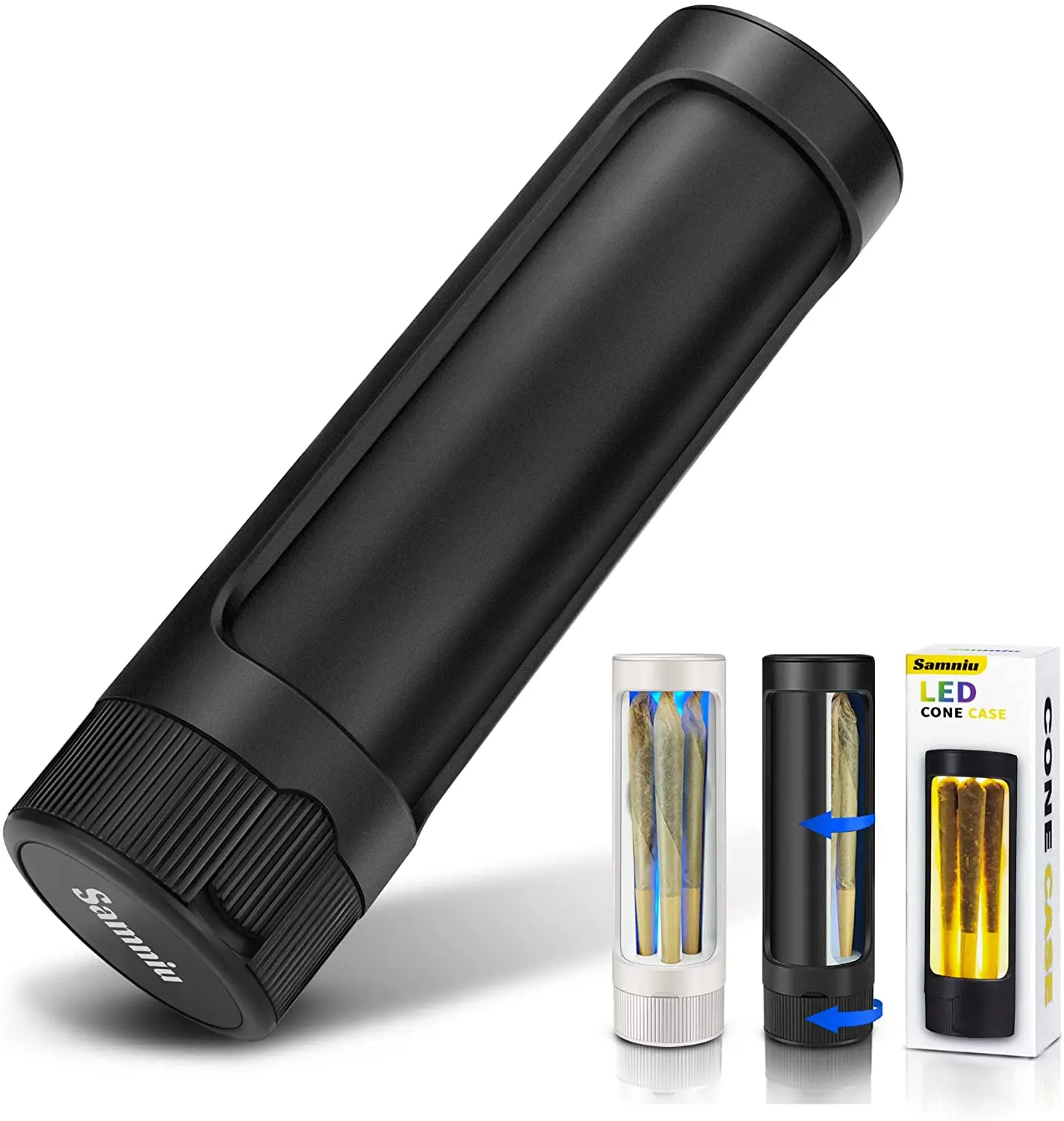 

LED Cone Holders, 3-piece-capacity King Size smoking accessories Case