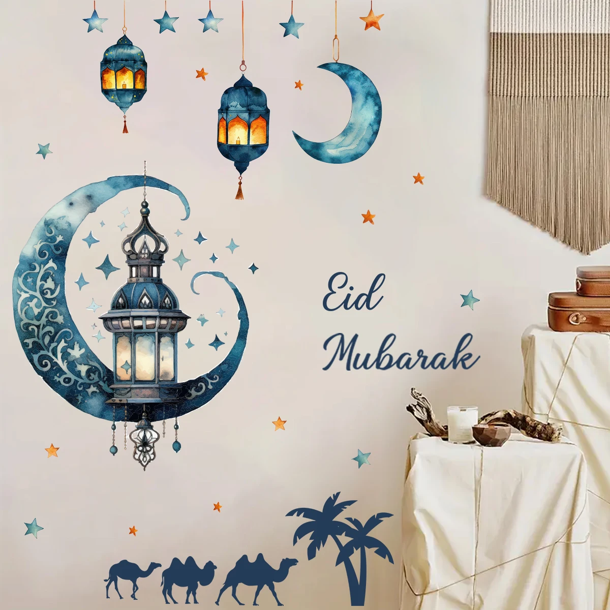 Наклейки На Стену С Мультяшной Лунной Лампой Для Декора Детской Комнаты