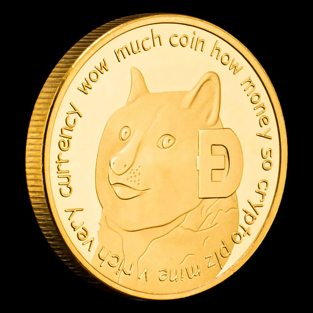 Фото Коллекционная позолоченная сувенирная криптовалюта Dogecoin, монета физической криптовалюты, памятная монета без валюты №5