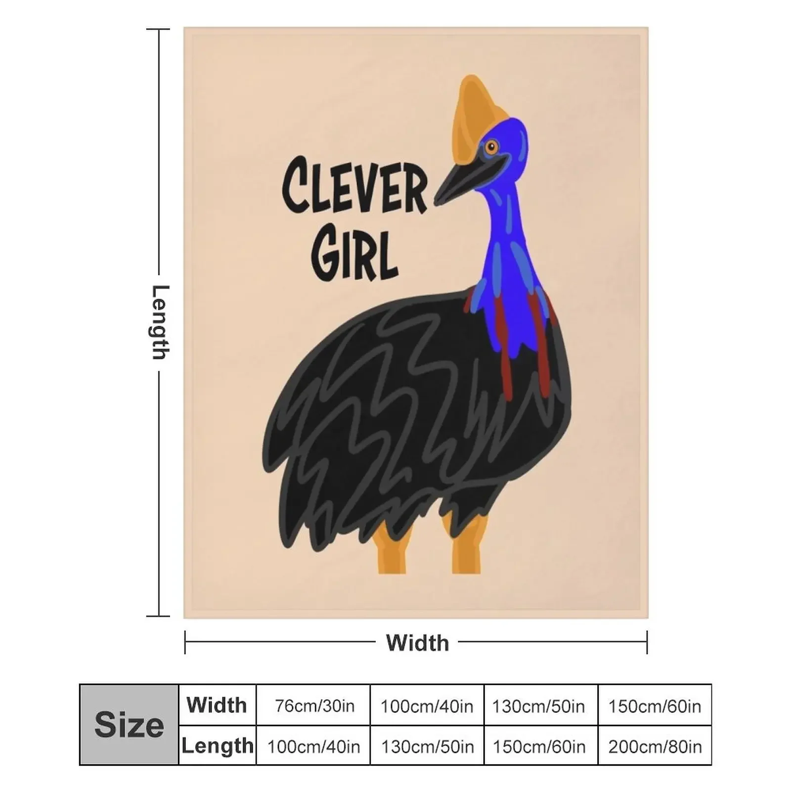 Cassowary персональное плюшевое одеяло