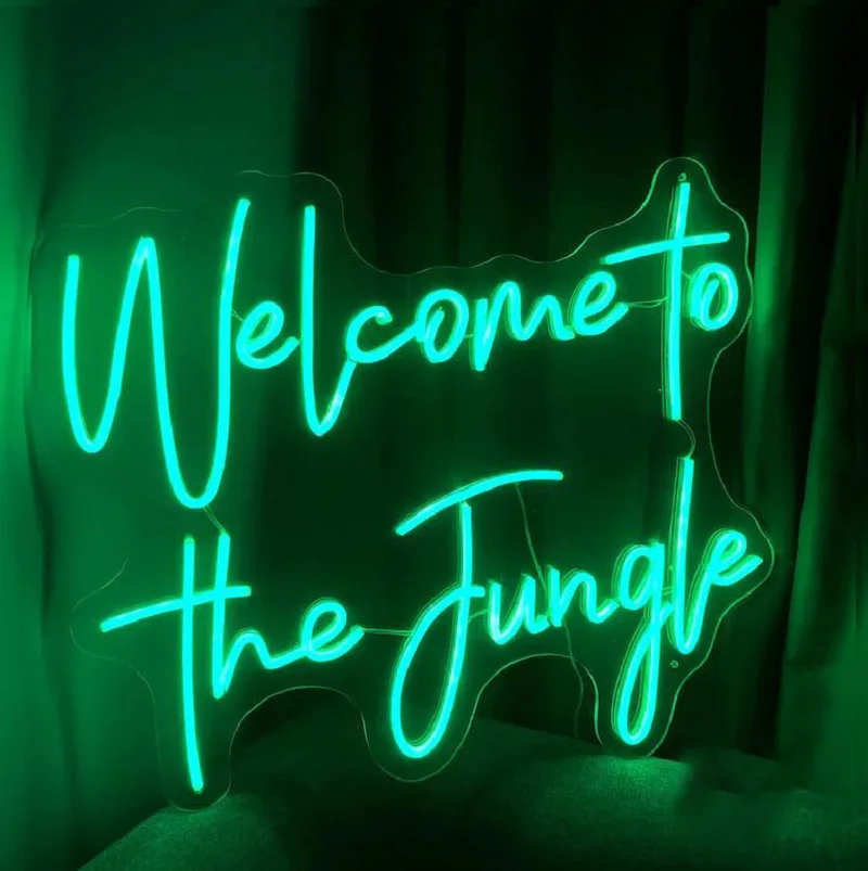 

Welcome To The Jungle Neon Sign Wall Decor LED Light for Entryway Front Porch Bedroom Home Party Wedding Kids Gift Neon Lights