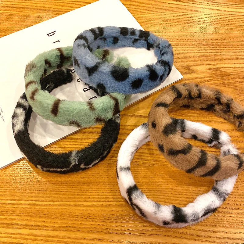 

Ободок для волос с леопардовым принтом, противоскользящая повязка на голову для макияжа лица, Женская повязка для волос, аксессуары для вол...