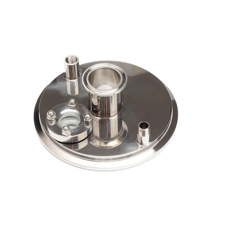 

Customised Stainless Steel 304 6" Tri Clamp Lid Blind Plate With ferrule NPT Thread and flange sight glass