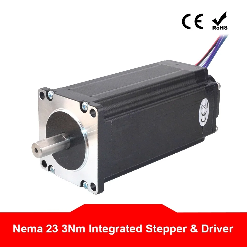 

Nema 23 Integrated Stepper Motor 57 Motor 113mm 3Nm(425oz.in) w/ Driver 12-38VDC ISD08 2 Phase 4.2A 10mm Shaft