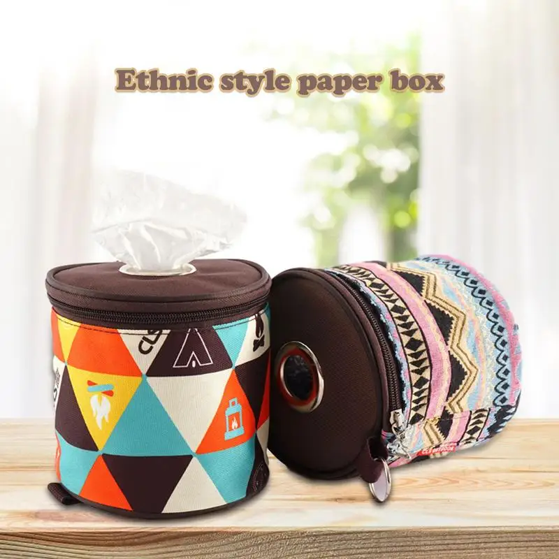 

Tissue Dispenser Portable Tissue Box Cover For Roll Tissue Paper Ethnic Style Durable Tissue Box Holder As Roll Tissue Paper