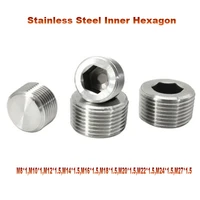 304 stainless steel hexagon pipe male countersunk end plug fitting water gas oil bspt male thread pipe m type