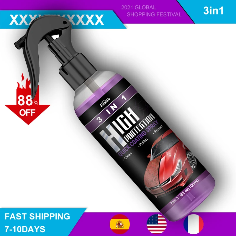 3 In 1 Quick Coating Spray High Protection Shine Armor Ceramic Car Wash Car Shield Coating Cleaning Nano Polishing Paint Wax