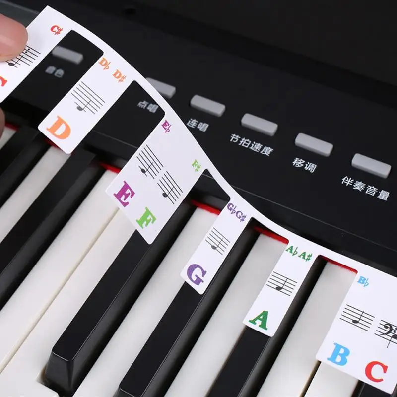 

61 Keys 88 Keys Removable Piano for KEY Labels Piano Keyboard Stickers Piano Rake Notes Marker Overlay for Piano Fingering