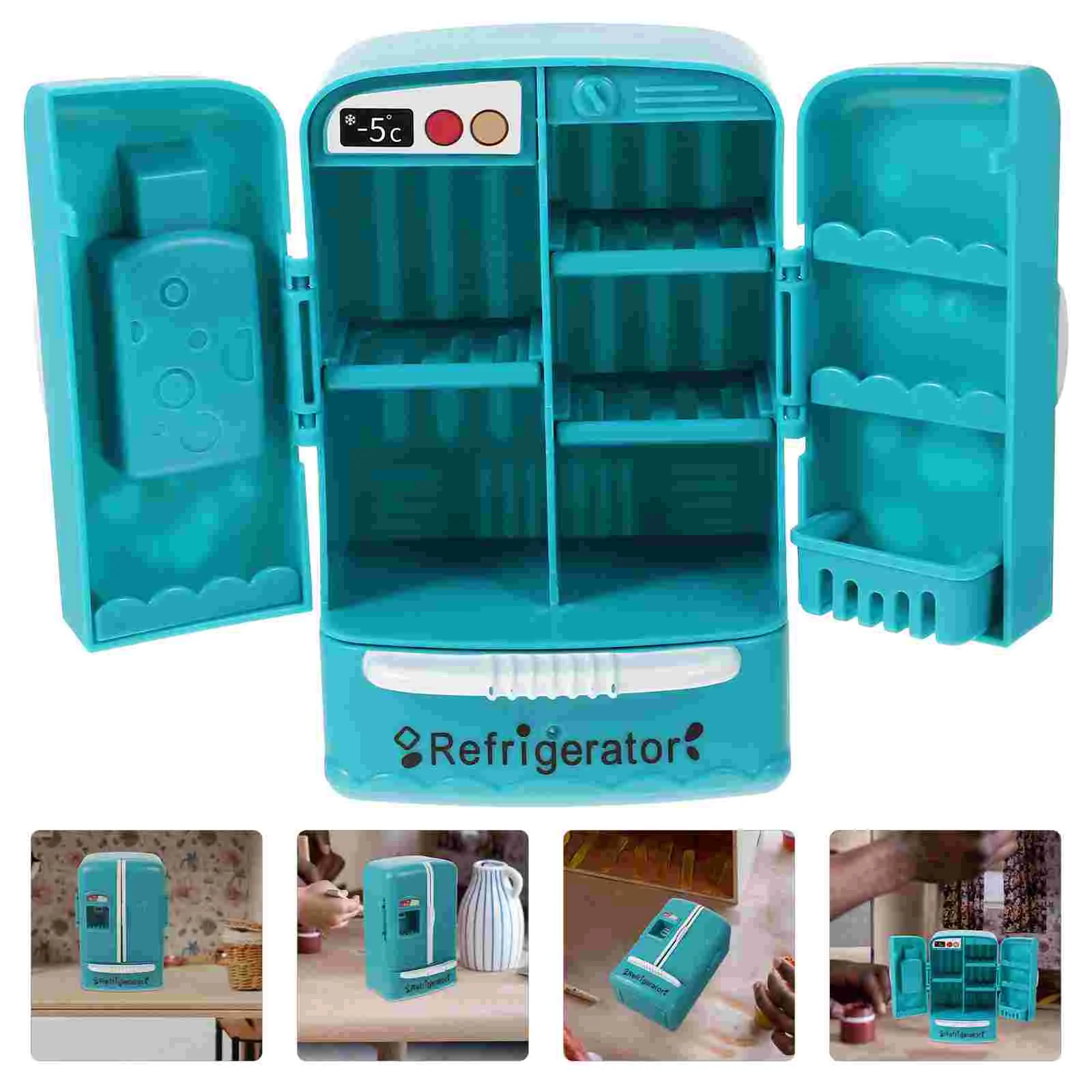 

Refrigerator Model Interesting Miniature Toy Landscaping Abs Delicate Fridge Adorable