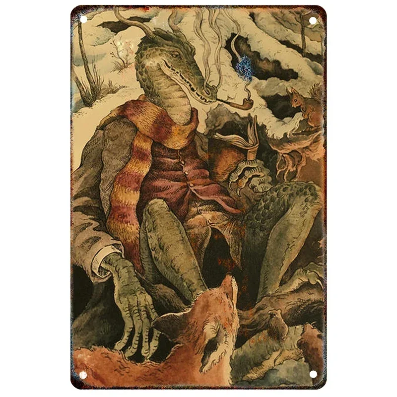 Винтажная металлическая вывеска в виде животного единорога эстетика Дементор