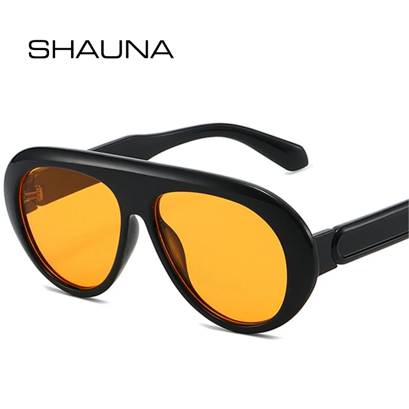 Фото Солнцезащитные очки SHAUNA Retro Pilot, женские модные солнцезащитные очки оранжевого и синего цвета UV400 №1