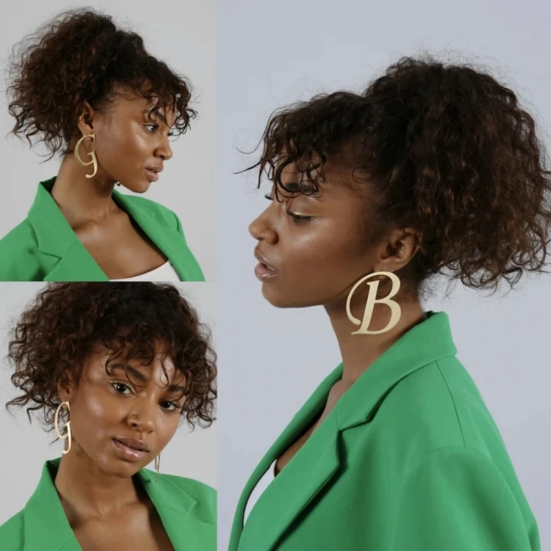 

Personalized stud earrings letter A——Z Fashionable woman Birthday present