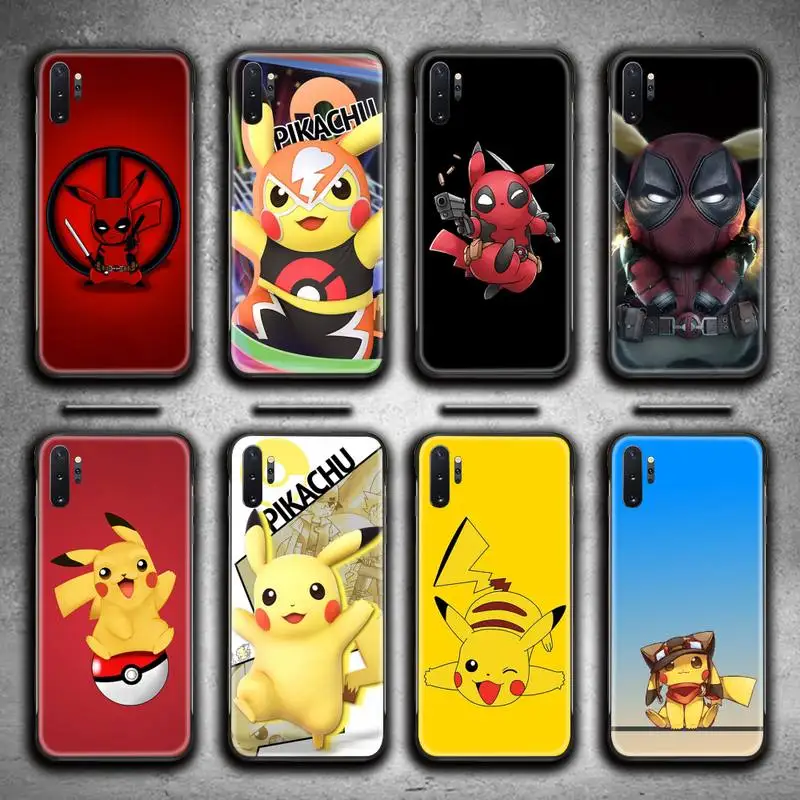 

Cute Deadpool Pikachu Phone Case For Samsung Galaxy Note20 ultra 7 8 9 10 Plus lite M51 M21 M31S J8 2018 Prime