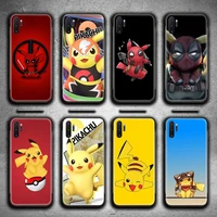 cute deadpool pikachu phone case for samsung galaxy note20 ultra 7 8 9 10 plus lite m51 m21 m31s j8 2018 prime