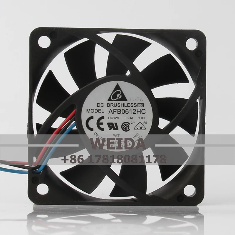 AFB0612HC Вентилятор охлаждения Осевой поток Центробежная вентиляция вытяжной вентилятор для DELTA 24V 48V DC12V 0.21A EC AC 60x60x13 мм 6013 6 см