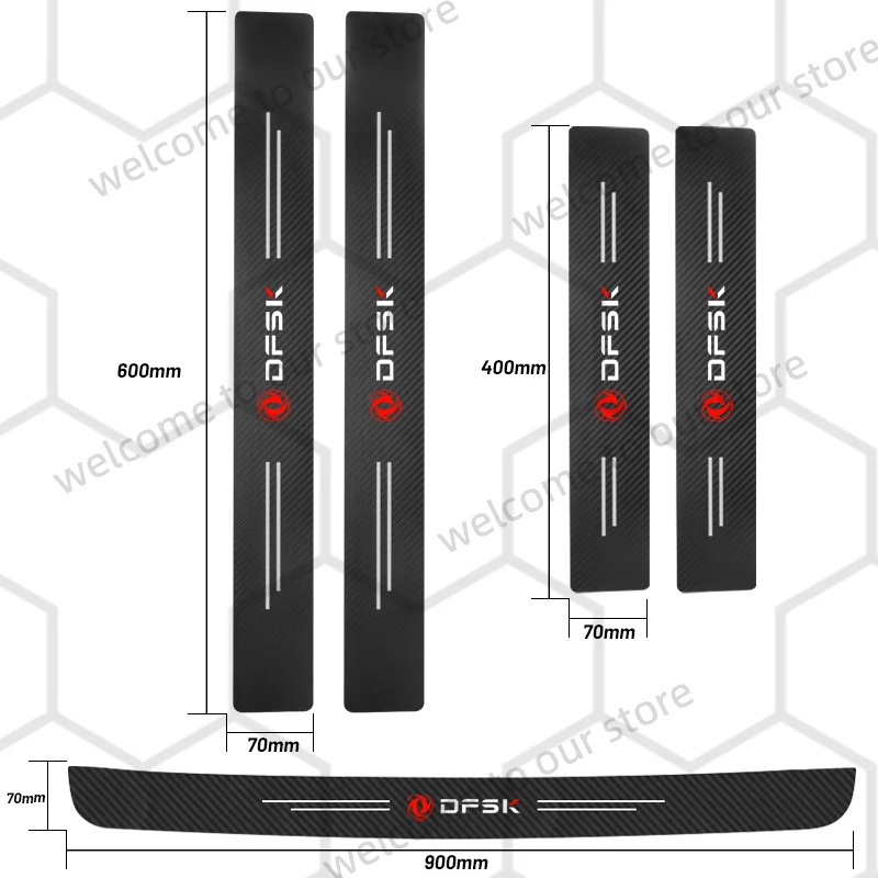

4/5 шт. для Dongfeng DFSK DFM Aeolus MX6 S50 T5 S30 логотип автомобиля наклейка на дверь из углеродного волокна накладка на порог наклейки защитные наклейки на багажник