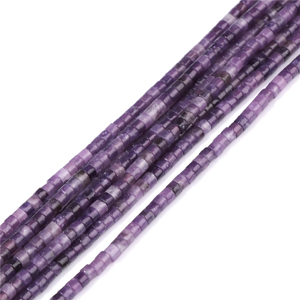 Бусины Из Натурального аметиста 2x3 мм плоские круглые бусины из фиолетового