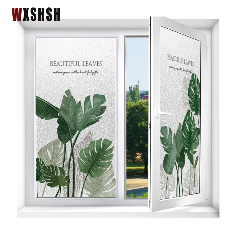 Наклейки на стекло статический виниловый узор с растительным узором защита от