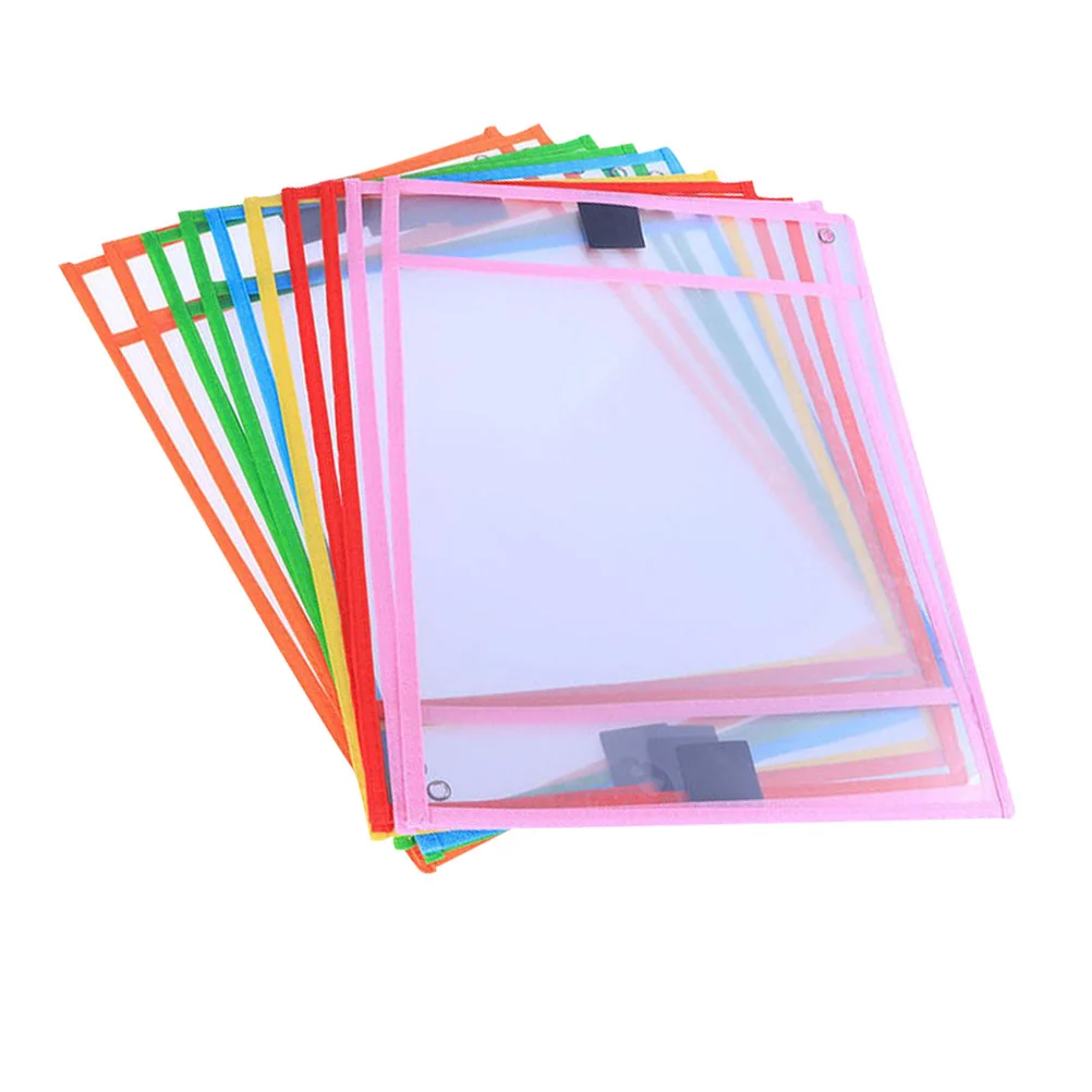 

8 Pcs Erasable File Bag Pockets Dry Erase Plastic Folders Multifunction Multipurpose Pvc Student Stationery Child Teacher