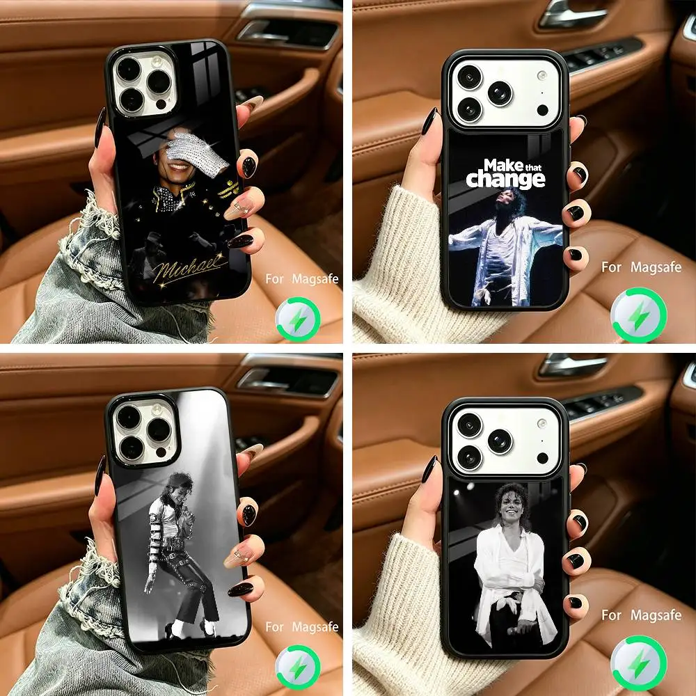 Фото Чехол для телефона с беспроводной зарядкой King of Pop - Майкл Джексон для iPhone 17 16 15 14 13 12 11 Plus Pro Max Plus №1