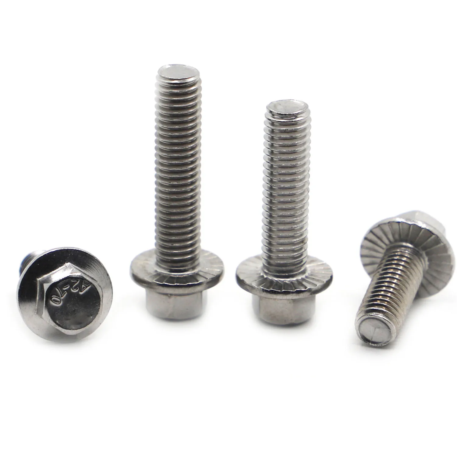 

1-10pcs M5 M6 M8 M10 M12 A2-70 304 Stainless Steel GB5787 Hexagon Head with Serrated Flange Cap Screw Hex Washer Head Bolt