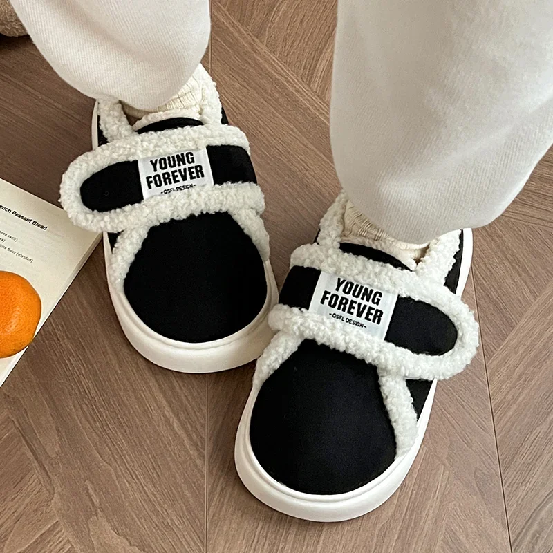 Зимние женские ботильоны уличные Нескользящие ботинки на толстой подошве для