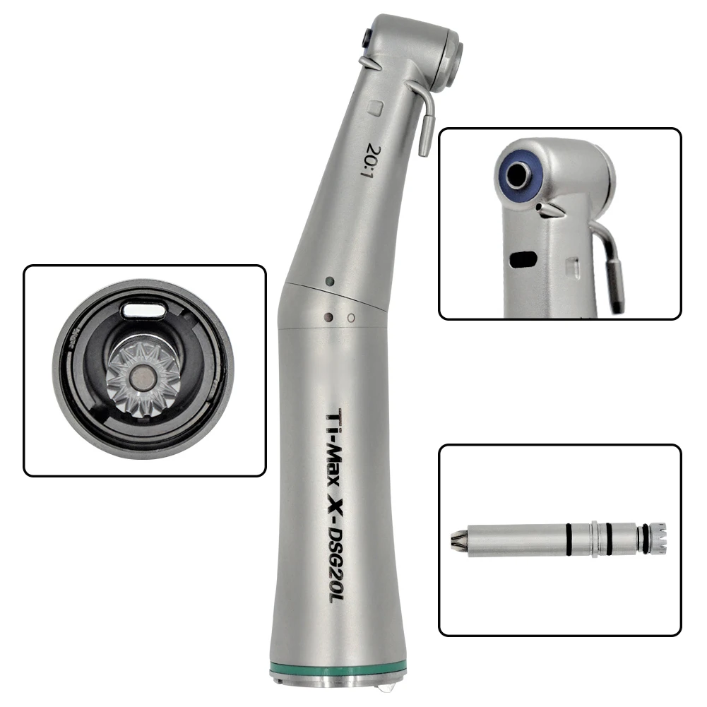 

Implant Handpiece Dental Ti Max Contra Angle SG20L 20 to 1 Low Speed Green Ring Handpiece Water Spray implantologi