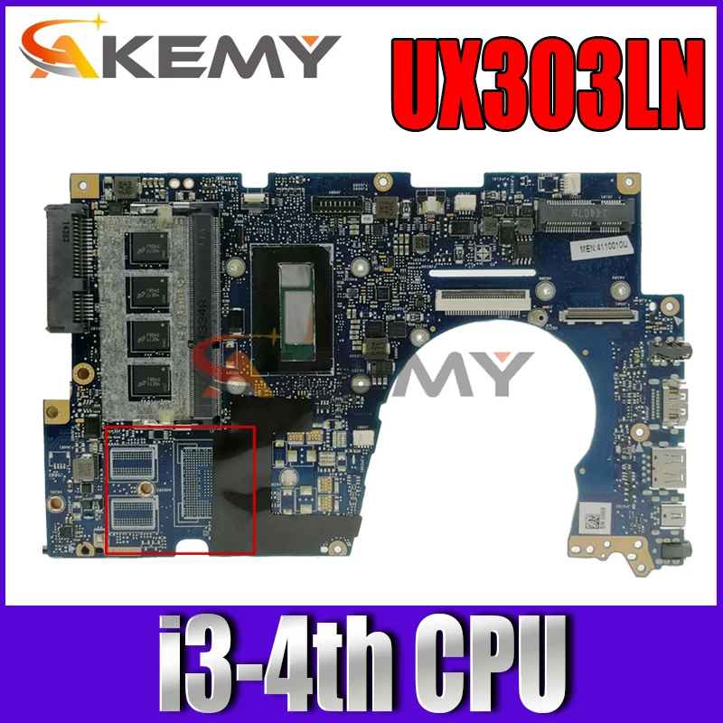 

Akemy UX303LN Laptop motherboard for ASUS UX303LA UX303LAB UX303LB UX303LN UX303L original mainboard 4GB-RAM i3-4th GM